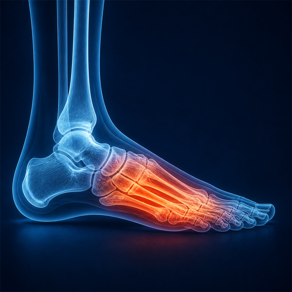 X-ray visualization of general foot pain and common foot conditions